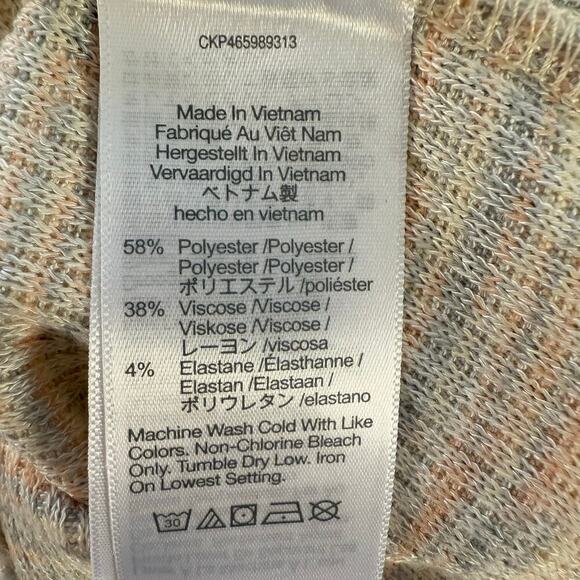 NWT Madewell Space-Dye Faux-Wrap Top Sweater in Pastel Soft Rainbow, Small - Picture 9 of 9